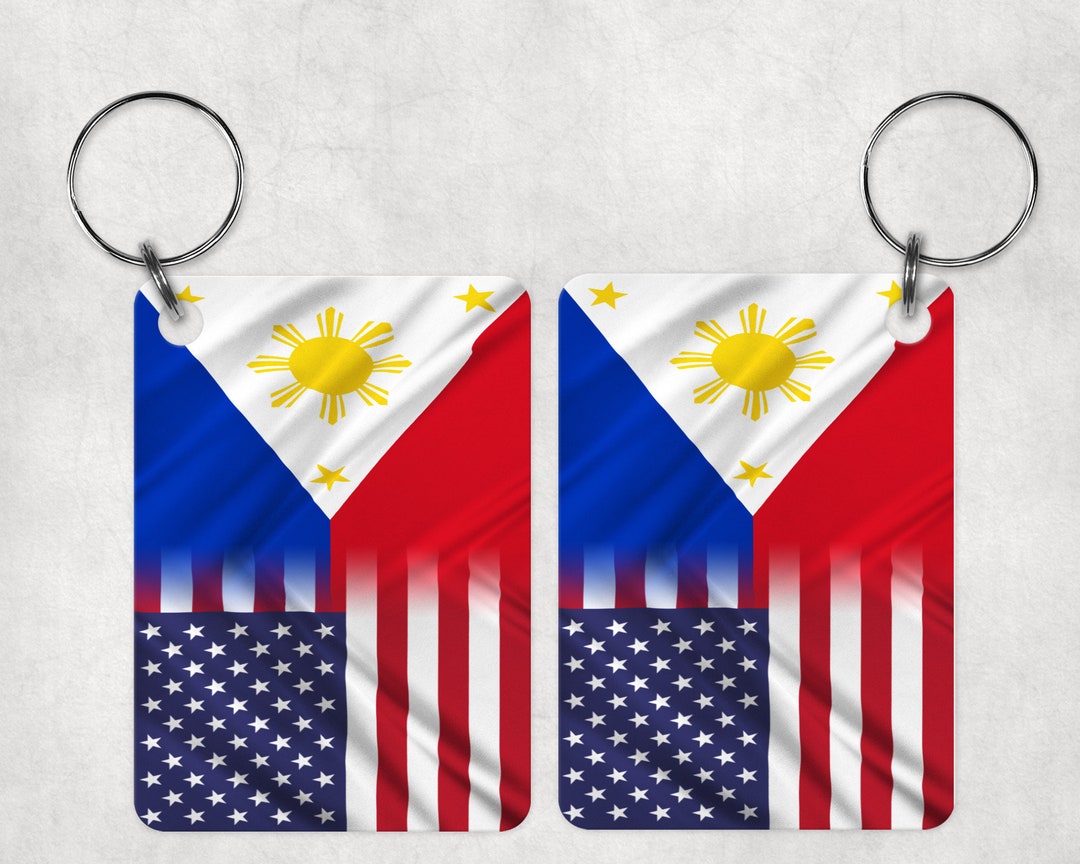 Key Chain Philipines Philippines and USA Flag Key Chains - Etsy