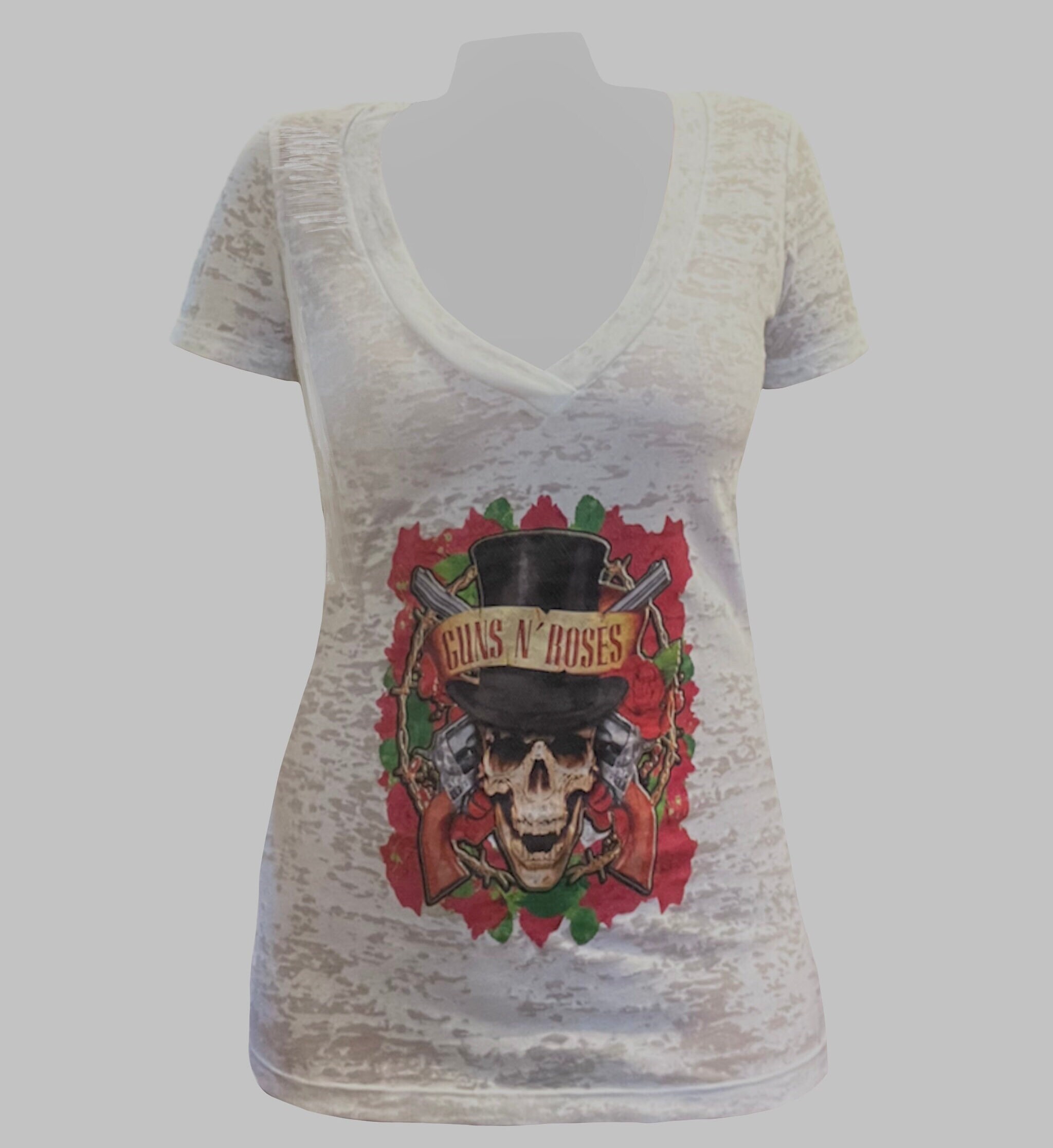 Guns N' Roses Stripe Texture Printed V 