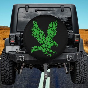 Pokrowiec na koło zapasowe Shamrock Eagle: dekoracja Jeepa SUV na Dzień Świętego Patryka