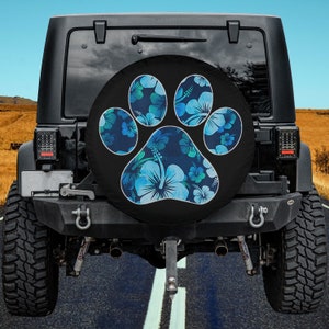 Paw print top tire cover