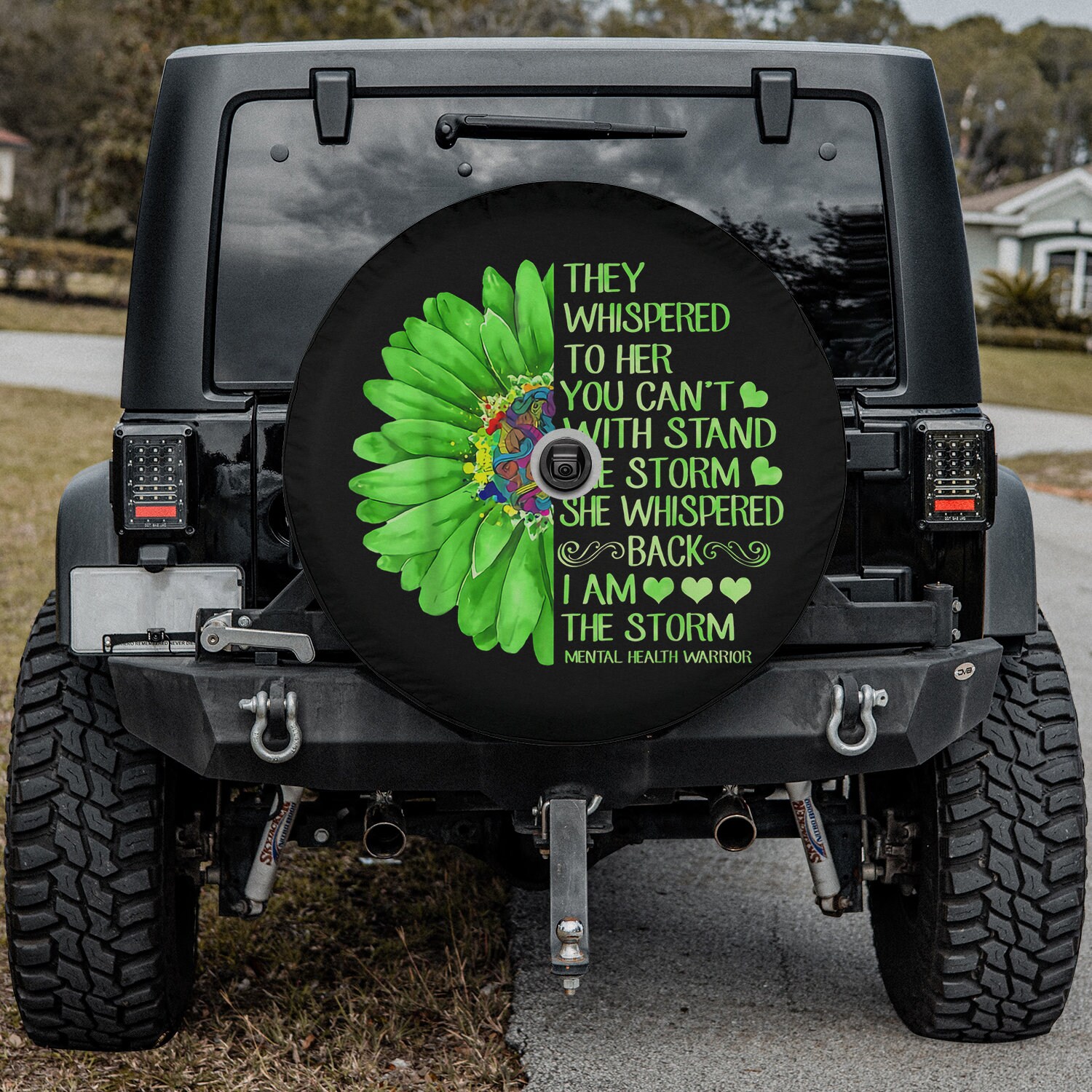 Tire Cover Central Green Woman Sun & Moon Spare Tire Cover (Custom Made to Your tire Size-See menu) Plain Green Spare Tire Cover