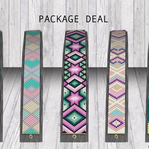 Peyote Patterns | Bracelet patterns for Miyuki Delica | set of 5 patterns | size 11 beads | Do It Yourself