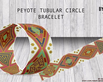 Circular Peyote | PDF Pattern | Bracelet Tubular pattern Peyote  | Do It Yourself