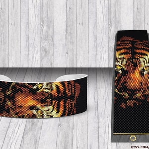 Peyote and Square Loom Bracelet Pattern | PDF Pattern| for Miyuki Delica size 11 beads Tiger | Do It Yourself