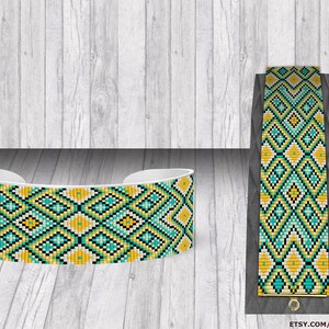 Square Loom Bracelet Pattern | PDF Pattern | for Miyuki Delica size 11 seed beads  | Do It Yourself