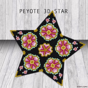 3D Star Peyote | PDF Pattern | Peyote 3D star pattern | Do It Yourself