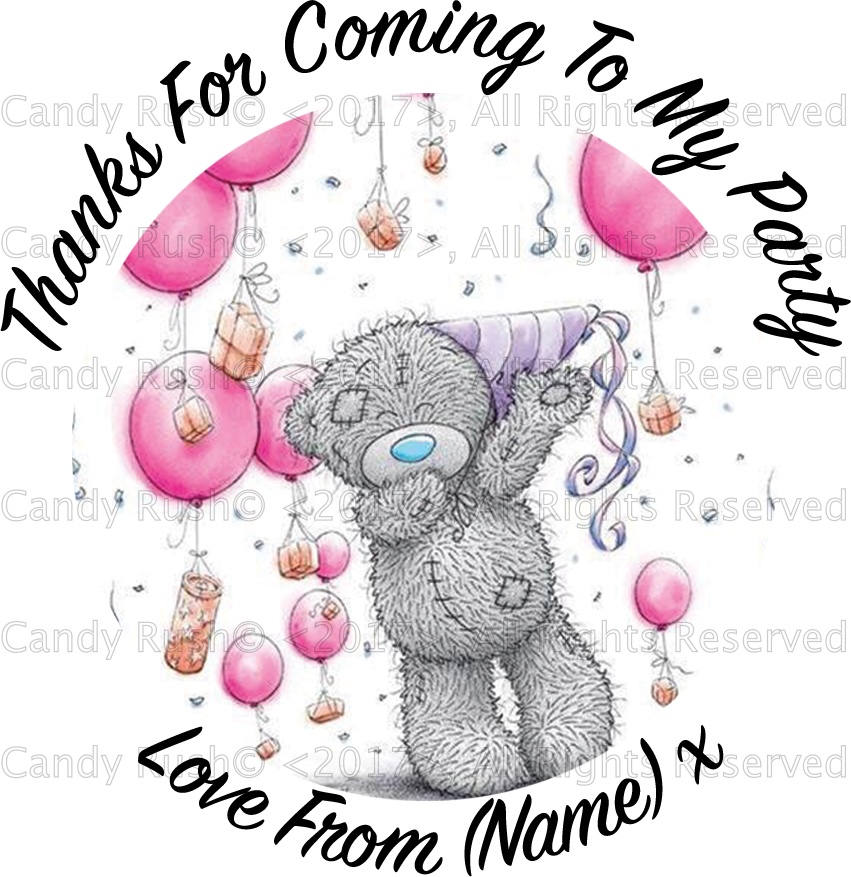 Personalised Sweets Party Bag Thank you Birthday Stickers Sweet Cone 563