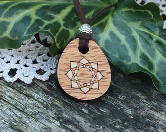 Mandala pendant. Tasmanian timber. Blackwood. Wooden necklace. Festival jewellery. Australian handmade. mandala necklace