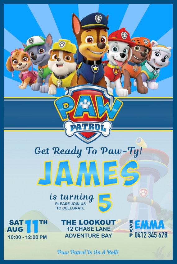 paw patrol chase birthday