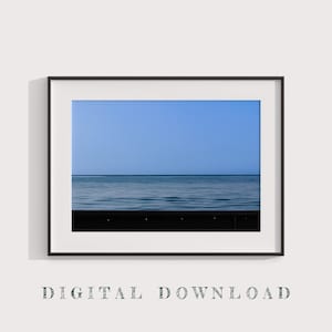 Portugal sea photography, Digital download, Blue water photo print, Minimalist ocean wall decor, Europe summer art poster