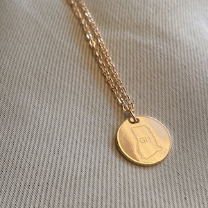 Ghana Necklace, Ghanaian necklace, African Jewelry,Gold Necklace, Charm necklace, gift for her, holiday, Birthday, Africa map