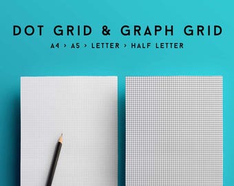 Dot grid a5, grid line paper, dot grid pages, line grid paper, b6 inserts journal, bullet journal pages, dot grid planner, DIY planner pages