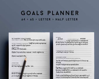 Goals planner, planner goals, printable goal kit, goal tracker, life goals printable, goal setting planner, goals planner pdf