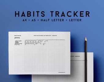 Daily habits planner, habit tracker insert, habits tracker pdf, habit tracker a5, routine chart, habits printable, my daily routine