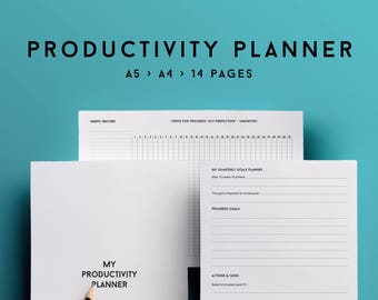Project tracker, productivity planner, undated planner, project planner, minimalist planner, productivity pdf, printable planner