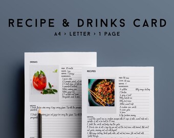 Recipe template, printable recipe, recipe card template, recipe card bridal shower, recipe card printable, bridal shower recipe