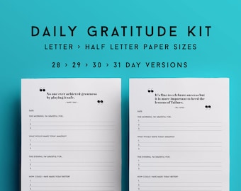 Daily gratitude printable, Gratitude journal, self care journal, self care planner, mindfulness printable, daily gratitude printable planner