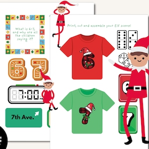 Zestaw z elfem na Boże Narodzenie 6/7, zabawny zestaw z elfem w slangu dla nastolatków, aktywności rodzinne, aktywności z elfem na Boże Narodzenie 6/7, materiały do druku z elfami, odliczanie do Bożego Narodzenia dla dzieci