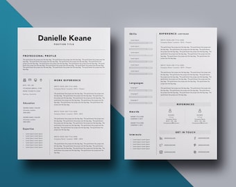 two page resume etsy