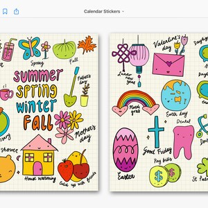 Calendar Digital Stickers, Goodnotes Digital Planner Stickers, Bullet ...