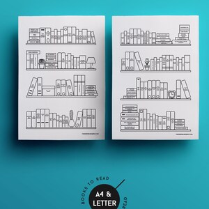 Bookshelf Bullet Journal Printable, Bookish Printable, Bookshelf ...