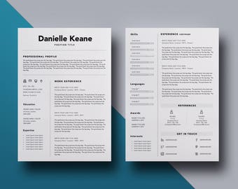 CV template simple, cv template 1 page, cv template minimal, google docs resume, curriculum vitae, professional modern resume