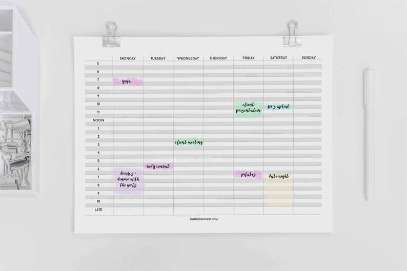 Weekly agenda planner, agenda weekly, weekly planner 2020, a5 weekly inserts, planner refills a5, weekly planner a5, weekly schedule image 4