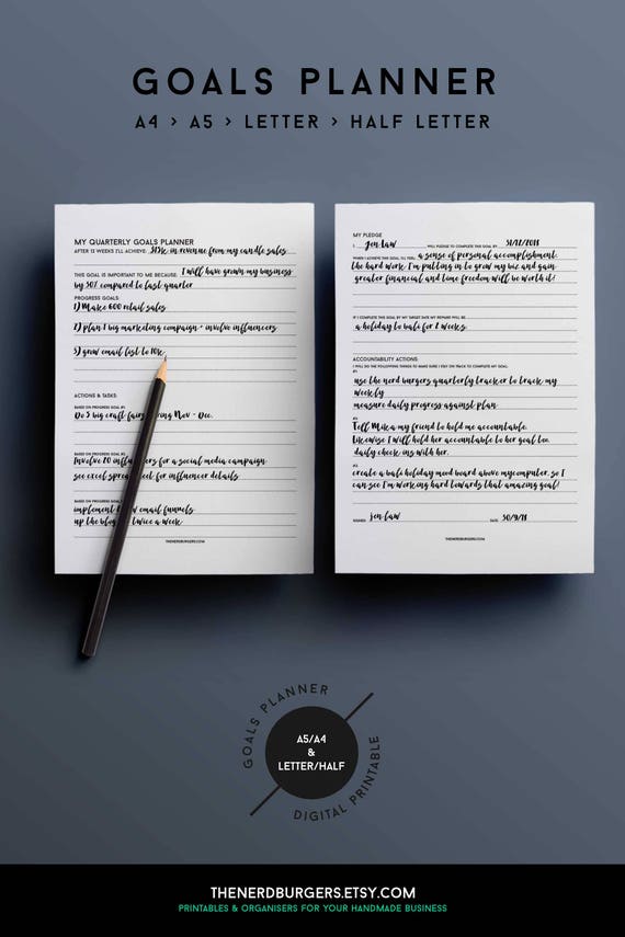 Goals planner, planner goals, printable goal kit, goal tracker, life goals printable, goal setting planner, goals planner pdf