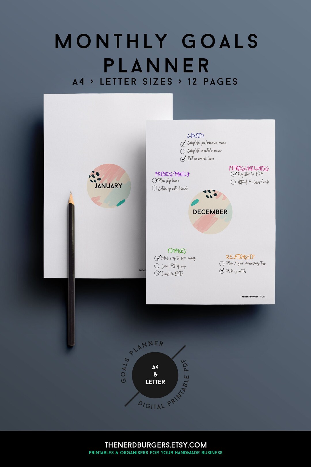 Monthly Planner Printable Goal Planner Printable Student - Etsy