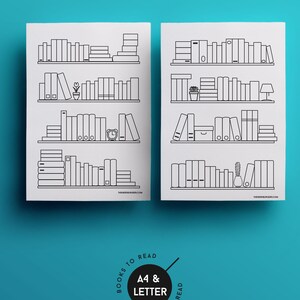Bookshelf Bullet Journal Printable, Bookish Printable, Bookshelf ...