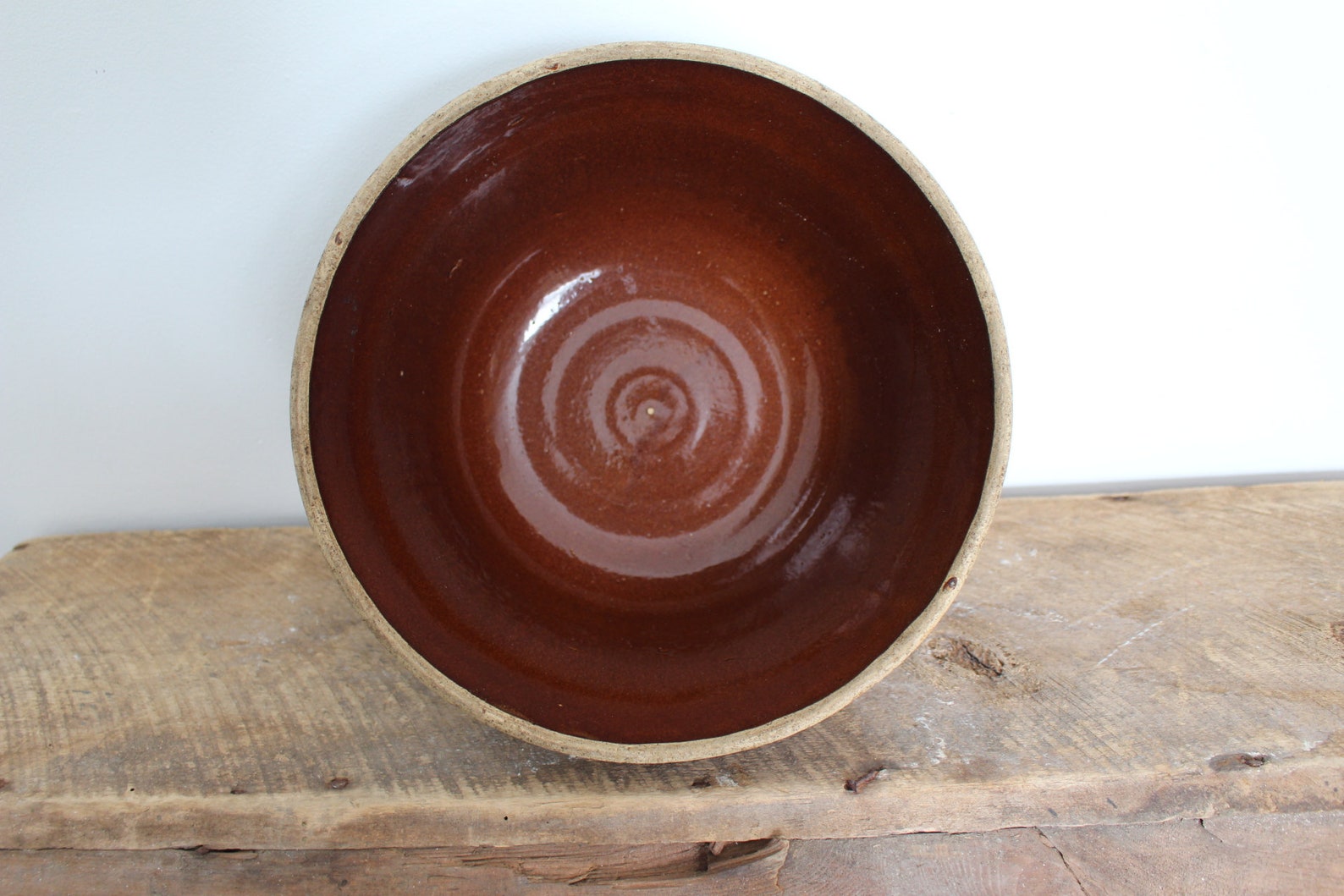 10.5 inch Brown Vintage Stoneware Mixing Bowl Made in USA Etsy