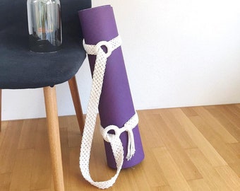 Macrame Yoga Mat Strap, Yoga Mat Carrier, Yoga Accessories, Mindfulness Gift, Macrame Beach Blanket Strap