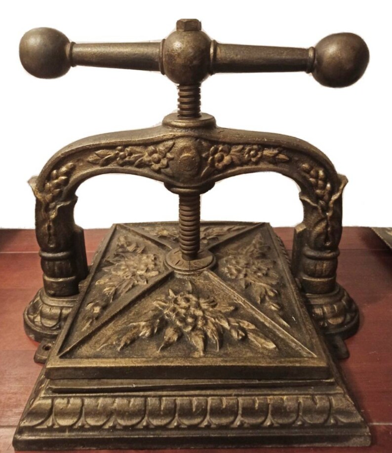 Antique 19th C. Cast Iron Book Press Industrial Bookbinding Nipping Etsy