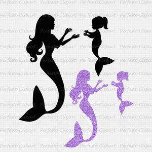 Mermaid with a baby  SVG  / PNG / AI / Mermaid cliaprt / Mermaid svg / Mermaid cut file / Mermaid cricut