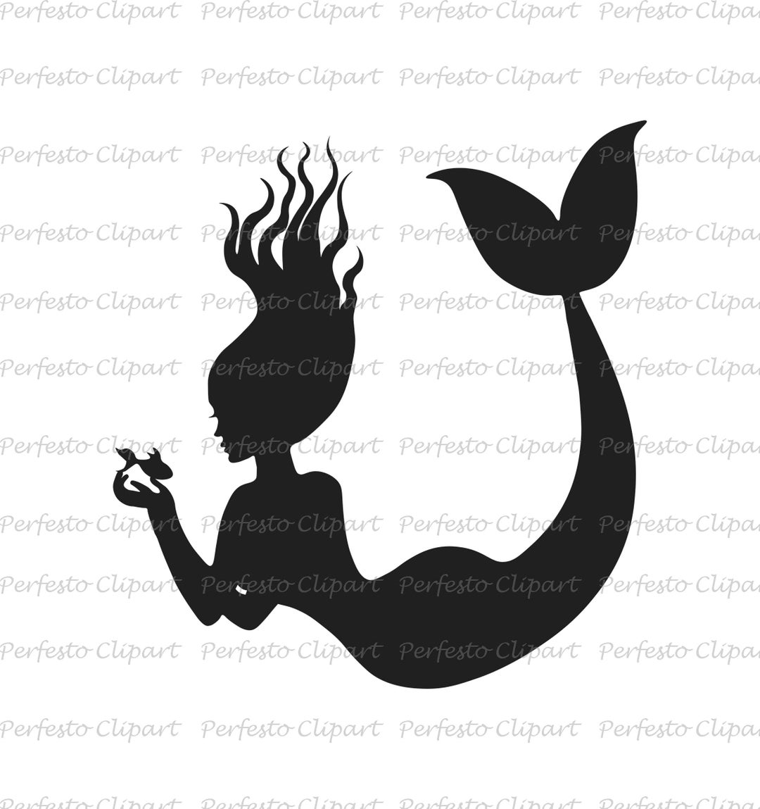 Mermaid Silhouette SVG File / Mermaid Cliaprt / Mermaid Svg / Mermaid