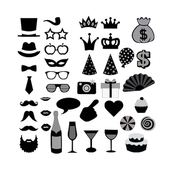 Photo Booth Props Svg Photo Booth Props For Cricut Etsy