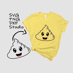 Poop  Emoji SVG, PNG, DXF, Poop Emoji Birthday Shirt, Poop Emoji Black, Poop Emoji for Cricut, Silhouette, Instant Download