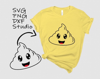 Poop  Emoji SVG, PNG, DXF, Poop Emoji Birthday Shirt, Poop Emoji Black, Poop Emoji for Cricut, Silhouette, Instant Download