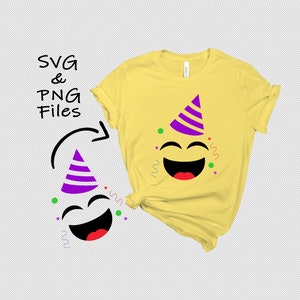 Party Emoji SVG, PNG, Party Emoji DIY Birthday Shirt, T-shirt, Emoji Clipart, Instant Download