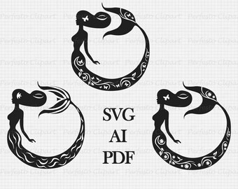 Download Pregnant Mermaid SVG / PDF / AI / Mermaid cliaprt / Mermaid