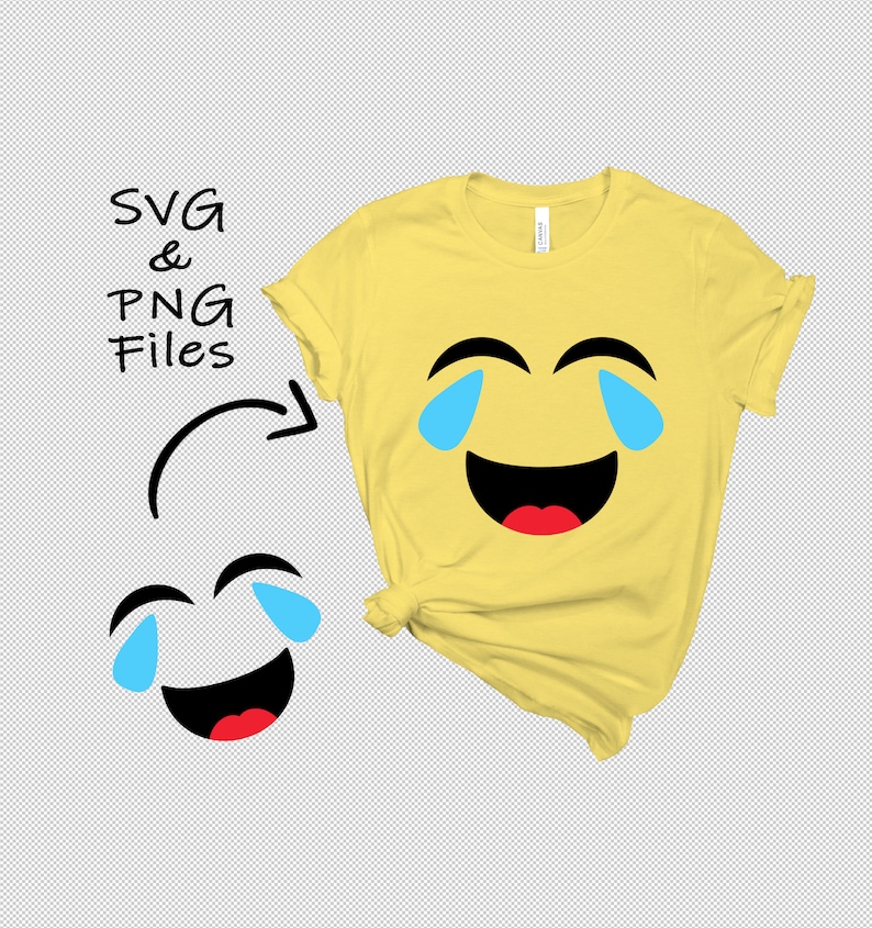 Crying Laughing Emoji SVG, PNG, Crying-Laughing Emoji DIY Birthday Shirt, T-shirt, Emoji Clipart, Instant Download 