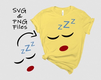 Sleeping Face Emoji SVG, PNG, Sleep Emoji DIY Birthday Shirt, T-shirt, Emoji Clipart, Instant Download