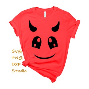 Devil Emoji SVG, PNG, Evil Emoji Svg, Evil Smile Svg, Devil Emoji DIY Birthday Shirt, T-shirt, Emoji Clipart, Instant Download