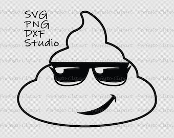 Poop  Emoji with Sunglasses SVG, PNG, Poop Emoji With Glasses, Poop Emoji Birthday Shirt, Poop Emoji Black, Poop Emoji Cricut, Silhouette
