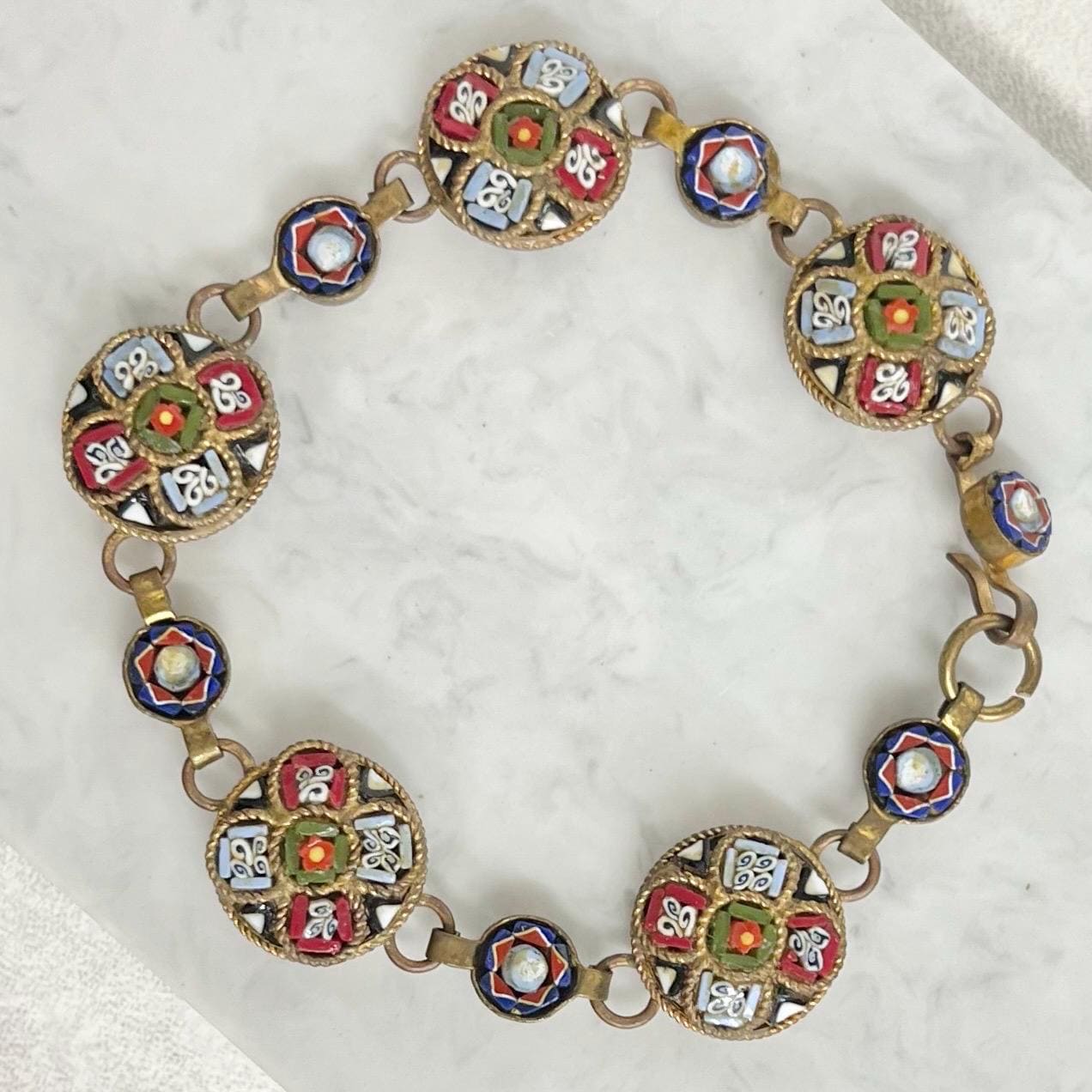 Italian micro mosaic bracelet - Etsy 日本