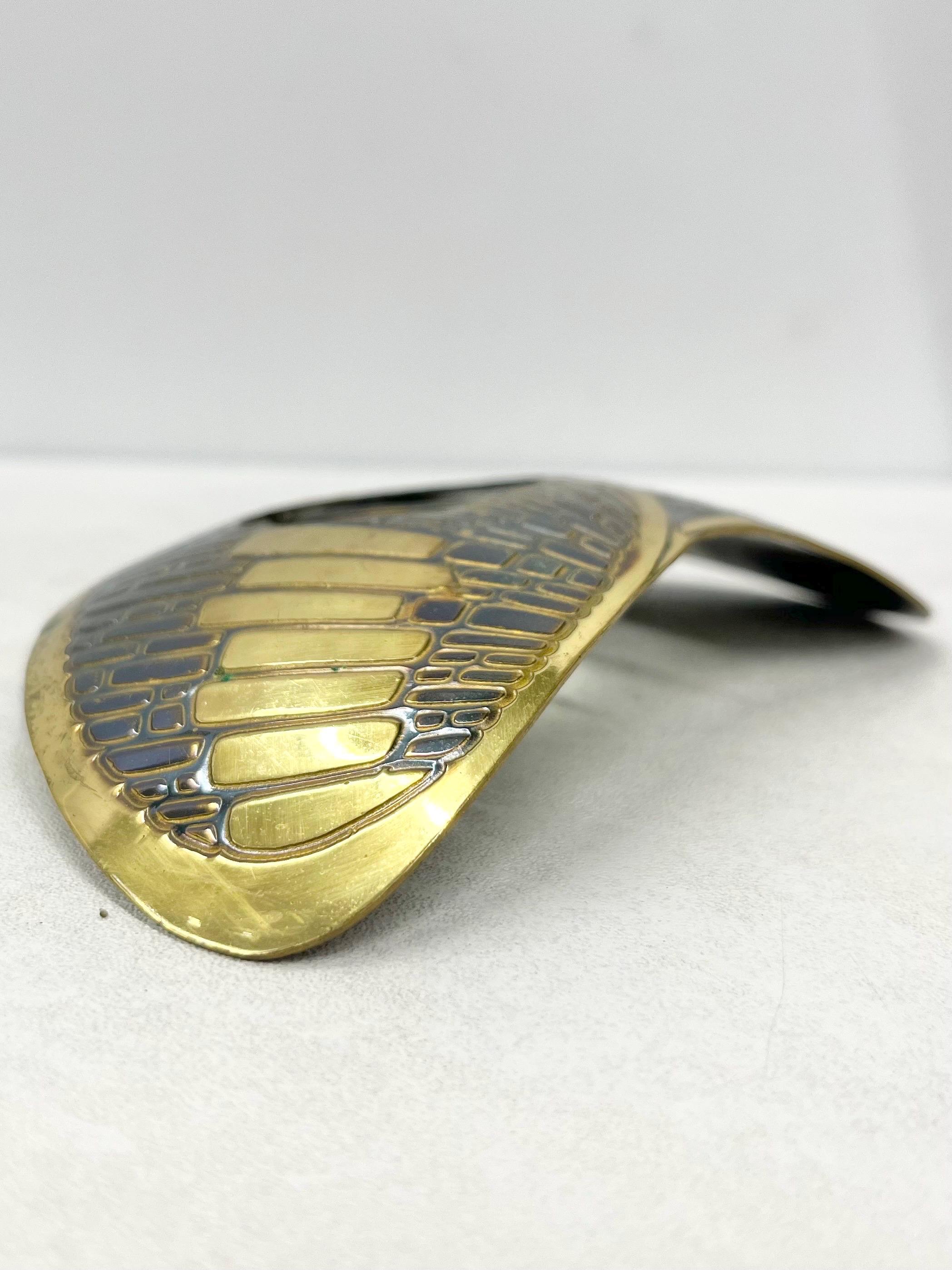 Vintage Hand Hammered Brass Belt Buckle Israel Artisans Statement Large Curved‎ gj130_1_jewish_belt_with_hamsa  main image 4
