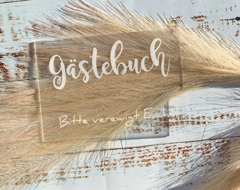 Schild Gästebuch | Candybar | Fotobox | Hochzeitspapeterie | transparent | edel