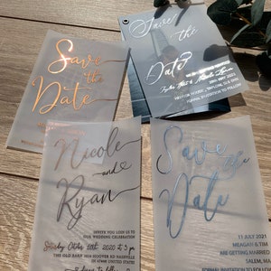 Einladung zur Hochzeit | Save-the-Date Karte | Hochzeitspapeterie | Menükarte | transparent | edel