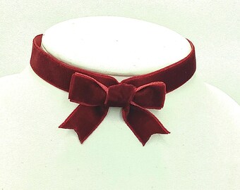 Gargantilla de terciopelo rojo con lazo de corazón, idea de regalo