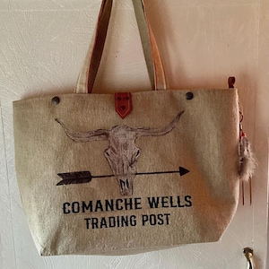 Western bag, canvas bag, tote bag, handmade bag